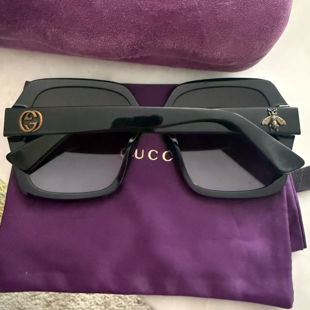 Gucci 54mm oversized square sunglasses with bee